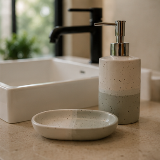 Conjunto Banheiro Cerâmica Wave - 280ml Cinza