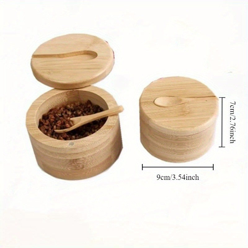 Saleiro de Bambu com Colher Integrada