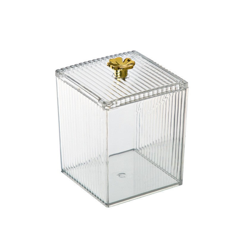 Organizador de Acrílico Transparente para Cotonetes e Maquiagem