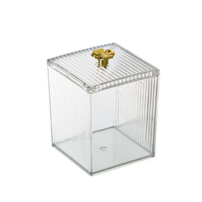 Organizador de Acrílico Transparente para Cotonetes e Maquiagem