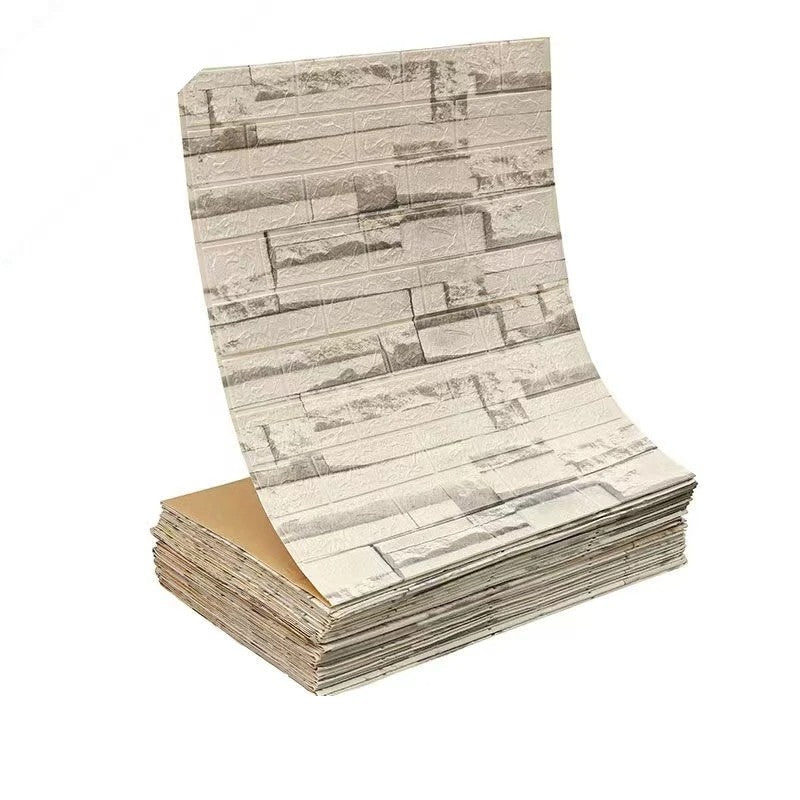 Papel de Parede Autoadesivo 3D Tijolo 70cm à Prova d'Água