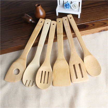 Conjunto de Utensílios de Bambu