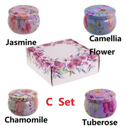 Kit de Velas Perfumadas Vintage em Cera de Soja - Aromas Florais