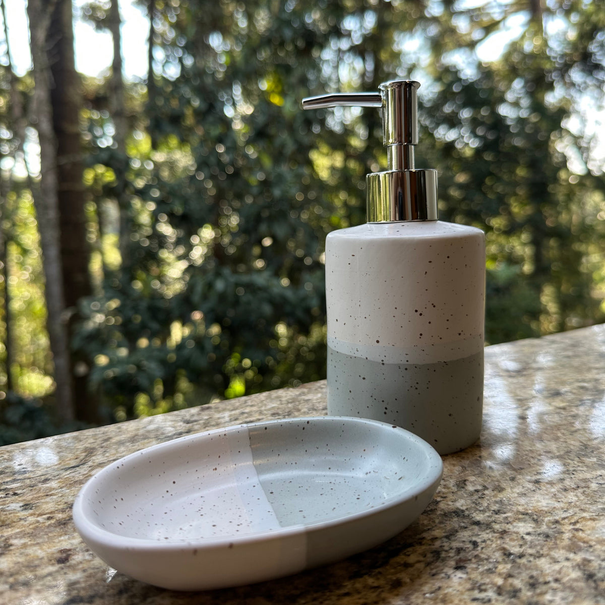 Conjunto Banheiro Cerâmica Wave - 280ml Cinza