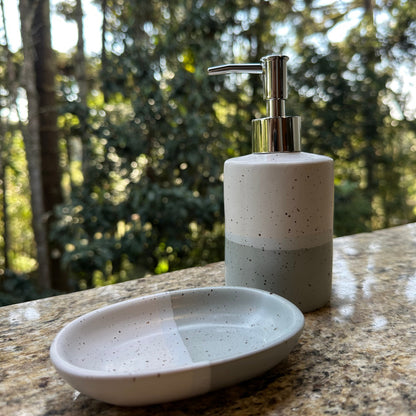 Conjunto Banheiro Cerâmica Wave - 280ml Cinza