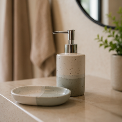 Conjunto Banheiro Cerâmica Wave - 280ml Cinza