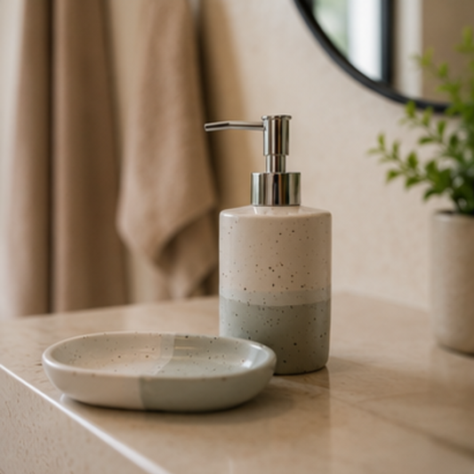 Conjunto Banheiro Cerâmica Wave - 280ml Cinza