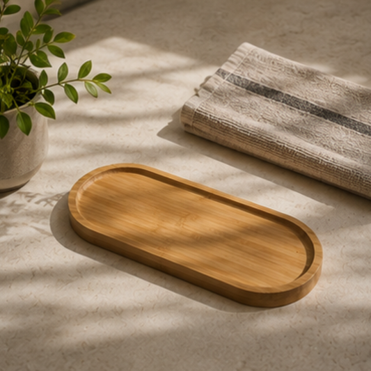 Bandeja Oval Bambu Nature 28cm x 12cm x 1,5cm