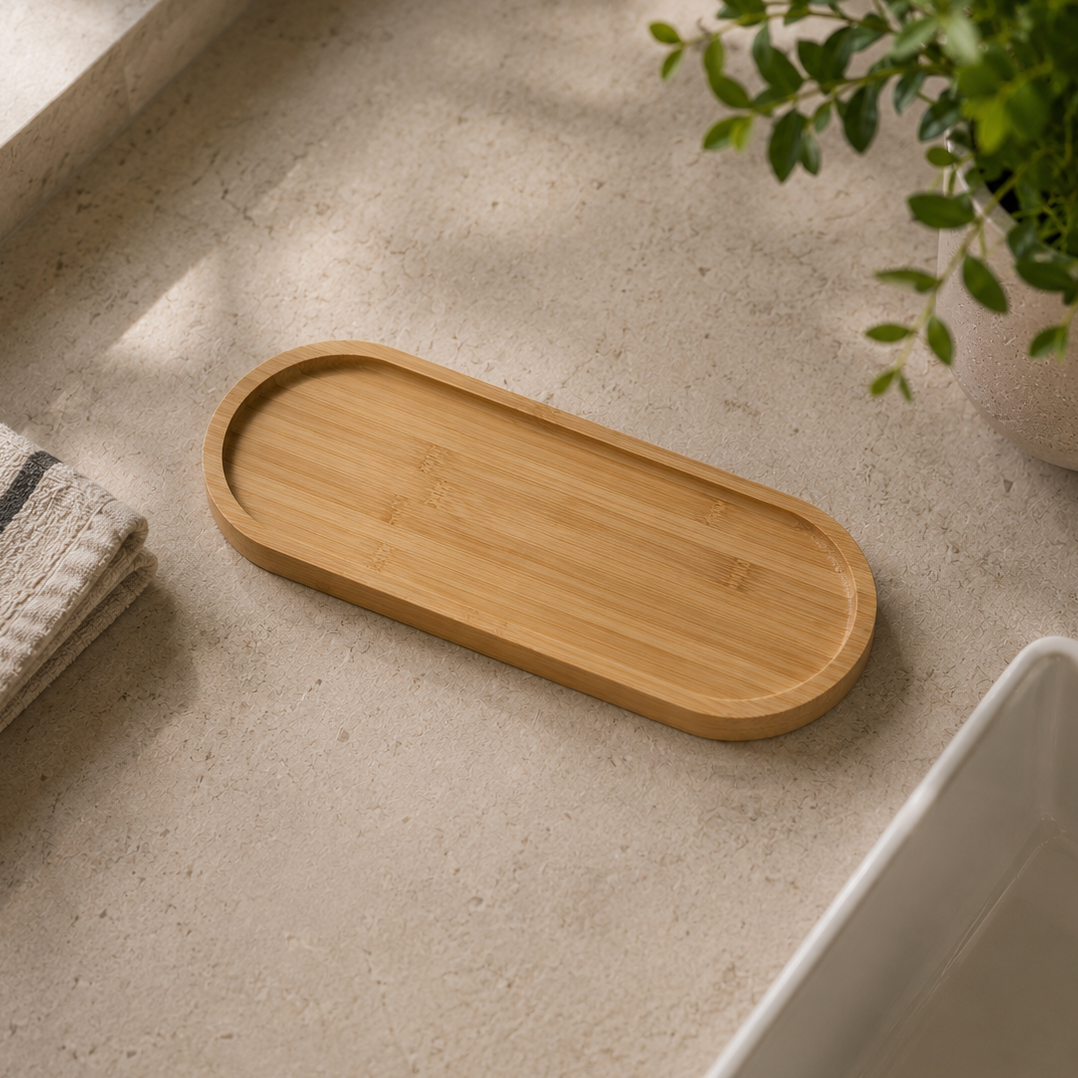 Bandeja Oval Bambu Nature 28cm x 12cm x 1,5cm