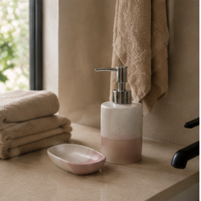 Conjunto Banheiro Cerâmica Wave - 280ml Rosa