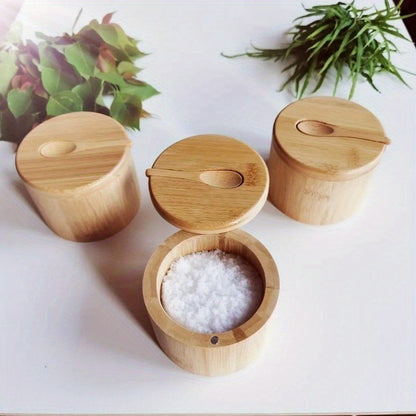 Saleiro de Bambu com Colher Integrada
