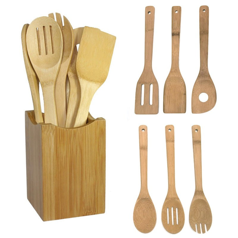Conjunto de Utensílios de Bambu