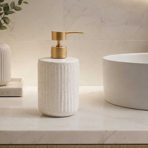 Porta Sabonete Líquido de Cerâmica Clean Branco