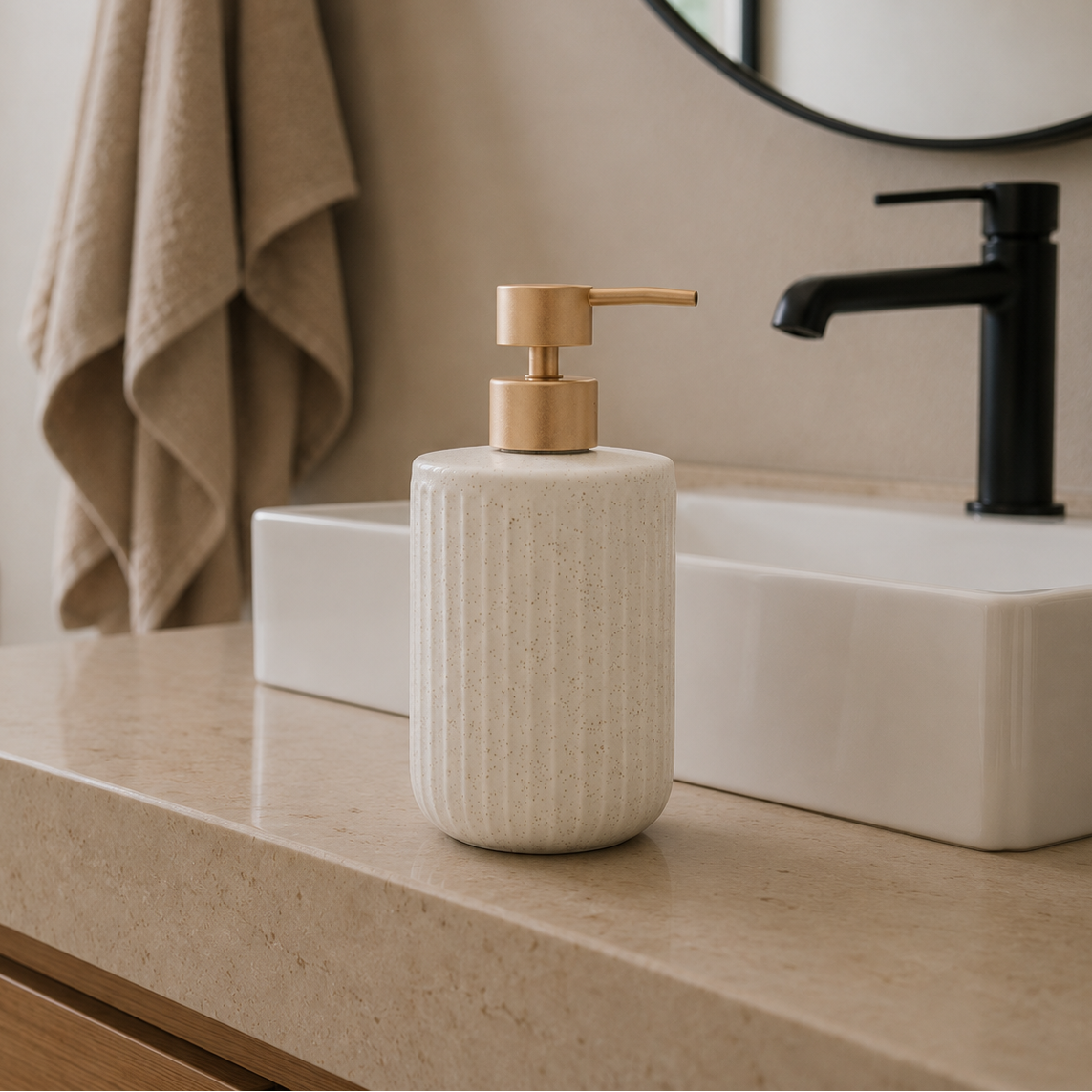 Porta Sabonete Líquido de Cerâmica Clean Branco