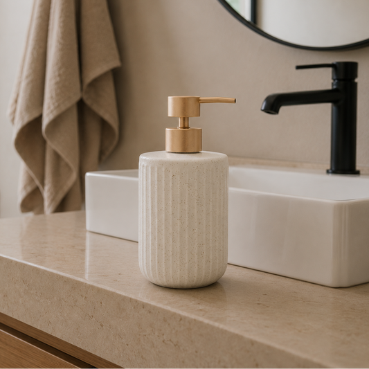 Porta Sabonete Líquido de Cerâmica Clean Branco