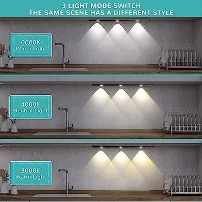 Led ultra fino sob luzes do armário sensor de movimento luz noturna sem fio 3 co