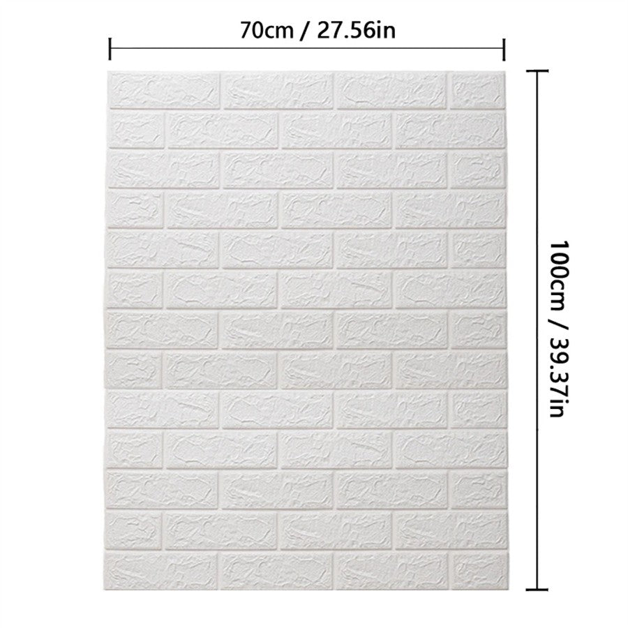 Papel de Parede Autoadesivo 3D Tijolo 70cm à Prova d'Água
