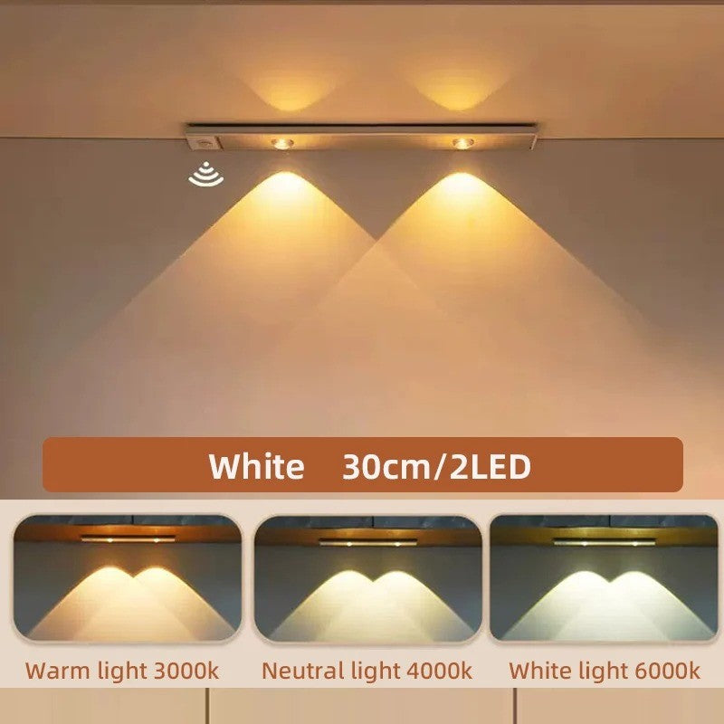 Led ultra fino sob luzes do armário sensor de movimento luz noturna sem fio 3 co