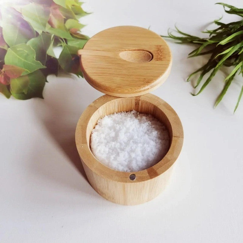 Saleiro de Bambu com Colher Integrada