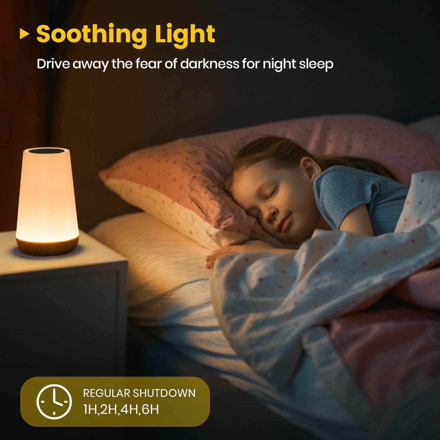 Luminária Noturna LED RGB com Controle Remoto e Toque USB Recarregável