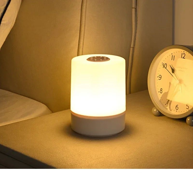 Luminária de Mesa LED Dimerizável para Cabeceira, Abajur Decorativo com Controle de Toque