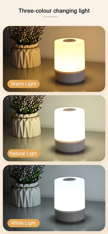 Luminária de Mesa LED Dimerizável para Cabeceira, Abajur Decorativo com Controle de Toque