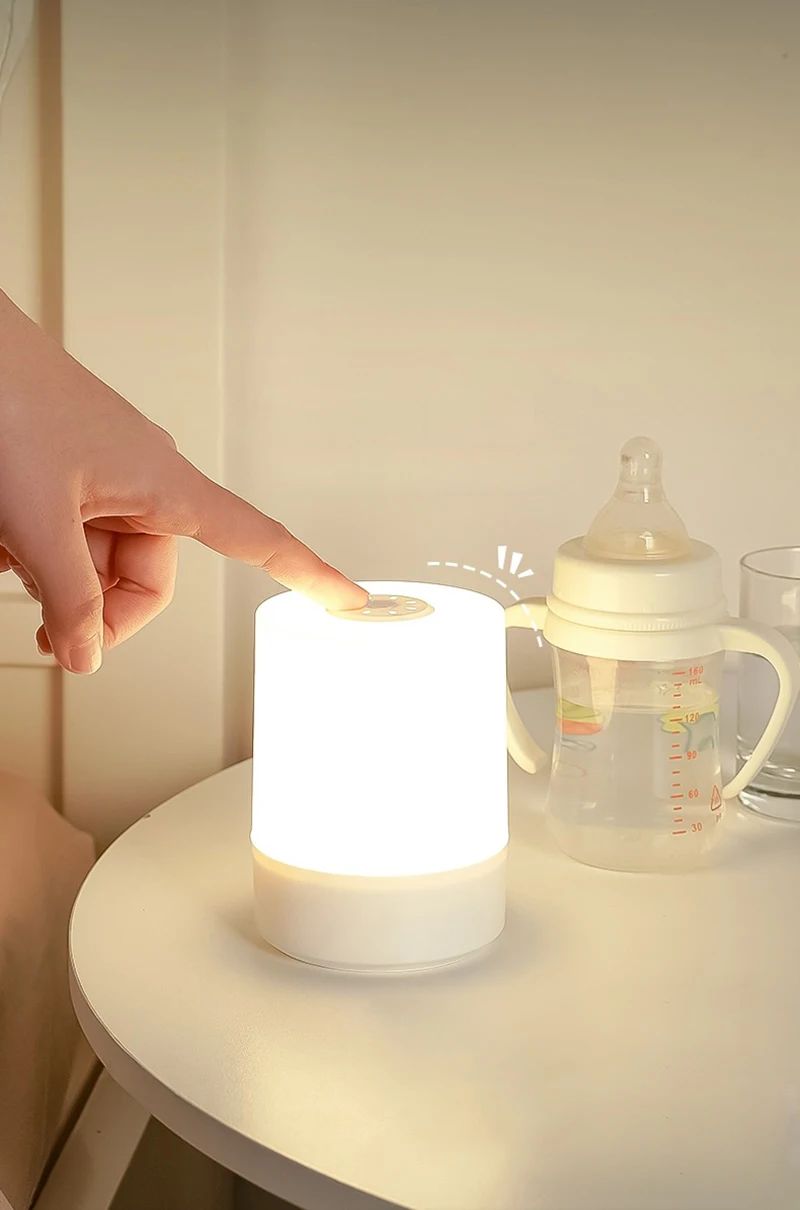 Luminária de Mesa LED Dimerizável para Cabeceira, Abajur Decorativo com Controle de Toque