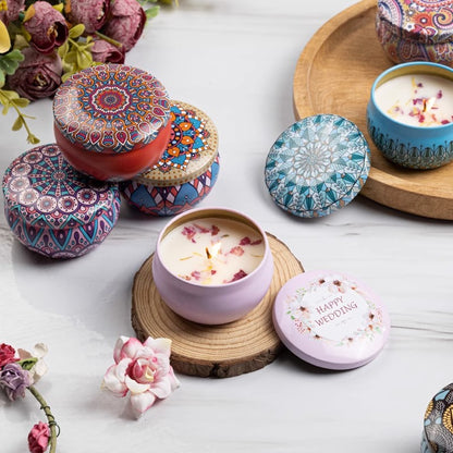 Kit de Velas Perfumadas Vintage em Cera de Soja - Aromas Florais