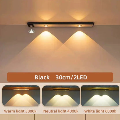 Led ultra fino sob luzes do armário sensor de movimento luz noturna sem fio 3 co