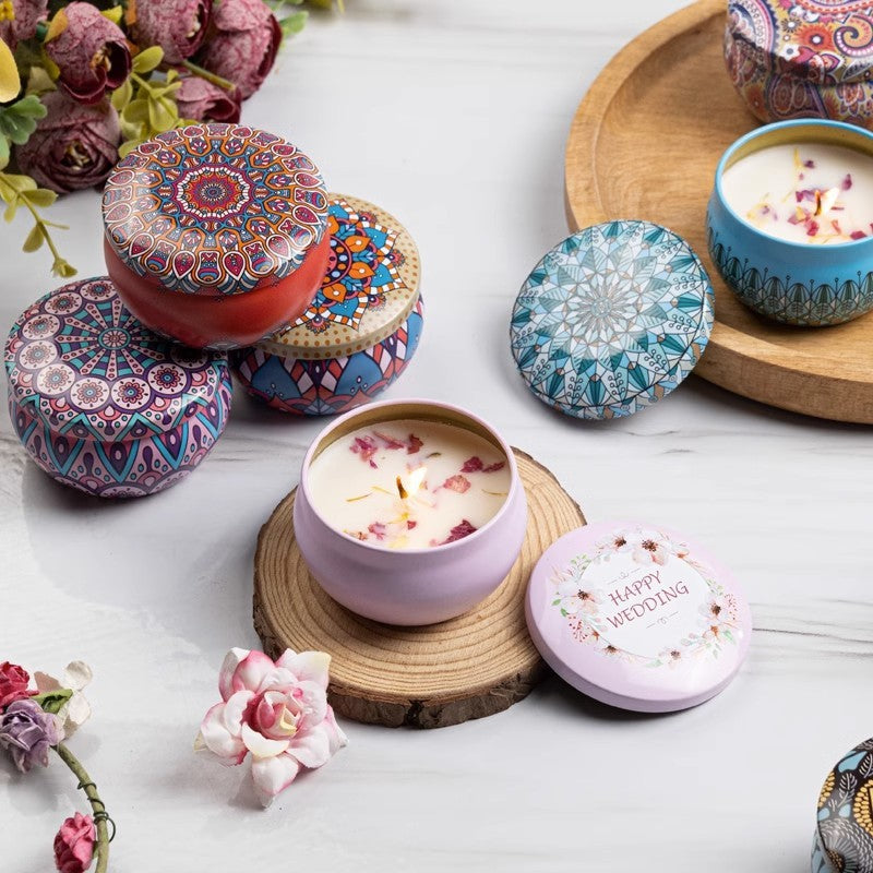 Kit de Velas Perfumadas Vintage em Cera de Soja - Aromas Florais