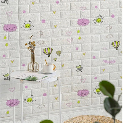 Papel de Parede Autoadesivo 3D Tijolo 70cm à Prova d'Água