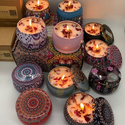 Kit de Velas Perfumadas Vintage em Cera de Soja - Aromas Florais