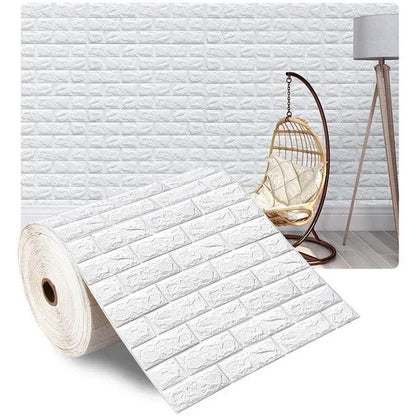 Papel de Parede Autoadesivo 3D Tijolo 70cm à Prova d'Água