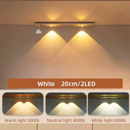 Led ultra fino sob luzes do armário sensor de movimento luz noturna sem fio 3 co