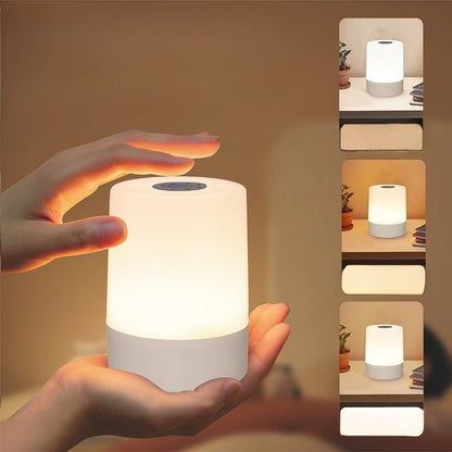 Luminária de Mesa LED Dimerizável para Cabeceira, Abajur Decorativo com Controle de Toque