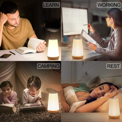 Luminária Noturna LED RGB com Controle Remoto e Toque USB Recarregável