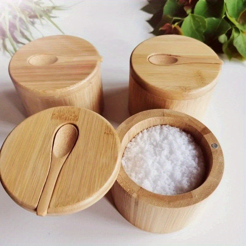 Saleiro de Bambu com Colher Integrada