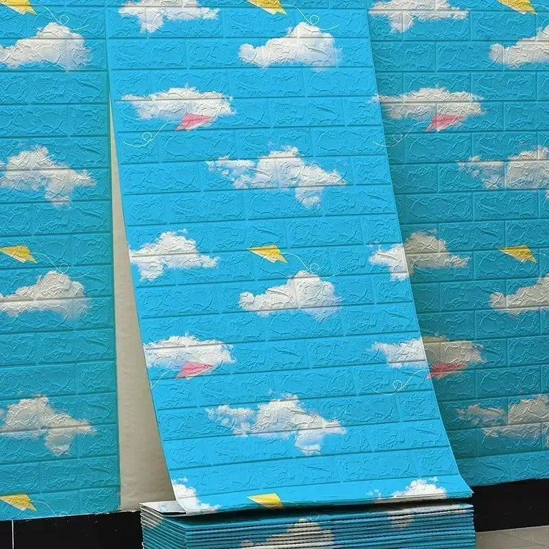 Papel de Parede Autoadesivo 3D Tijolo 70cm à Prova d'Água