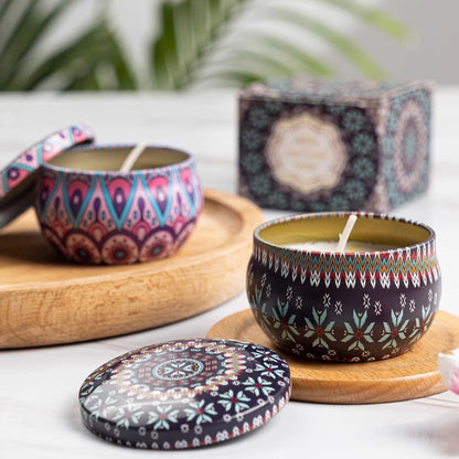 Kit de Velas Perfumadas Vintage em Cera de Soja - Aromas Florais